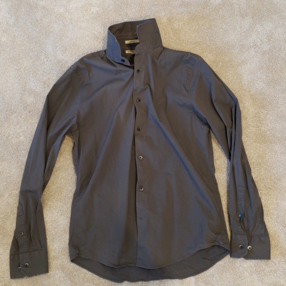 Worn Express 1mx button up Extra slim grey